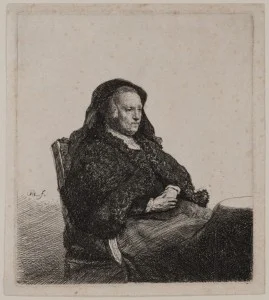 Portrait of Rembrandt's Mother Seated at a Table, 1631